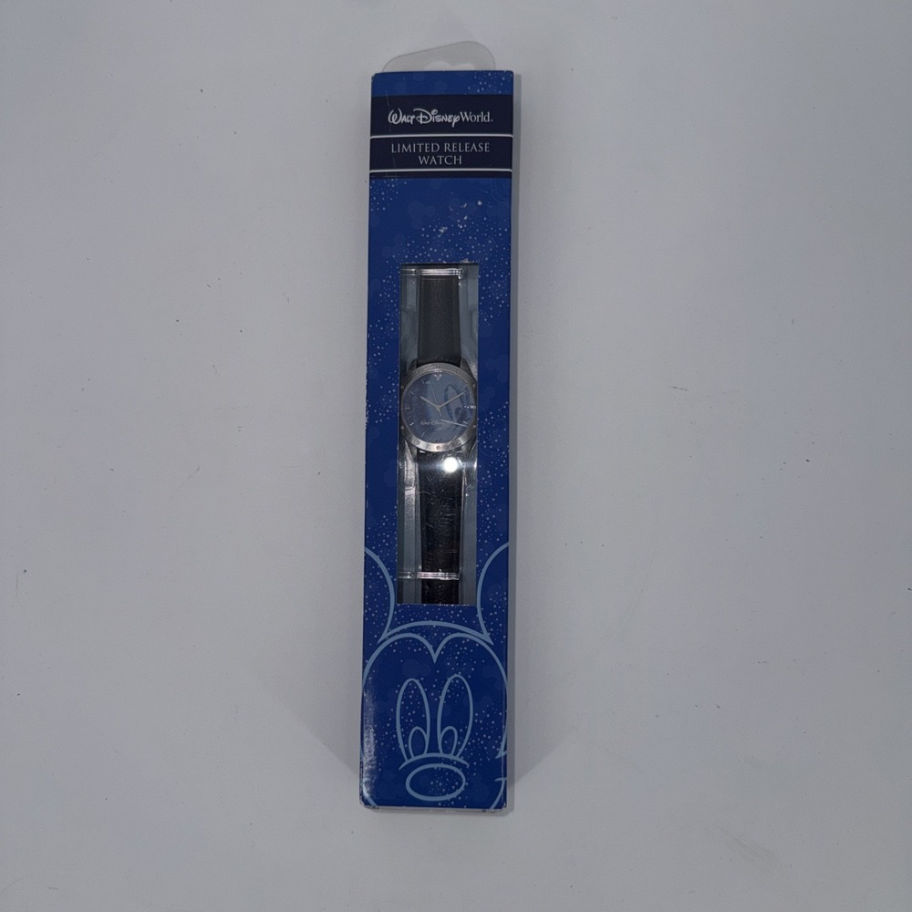 Walt Disney World Limited Release Mickey Mouse Watch Blue Dial Black Strap NIB